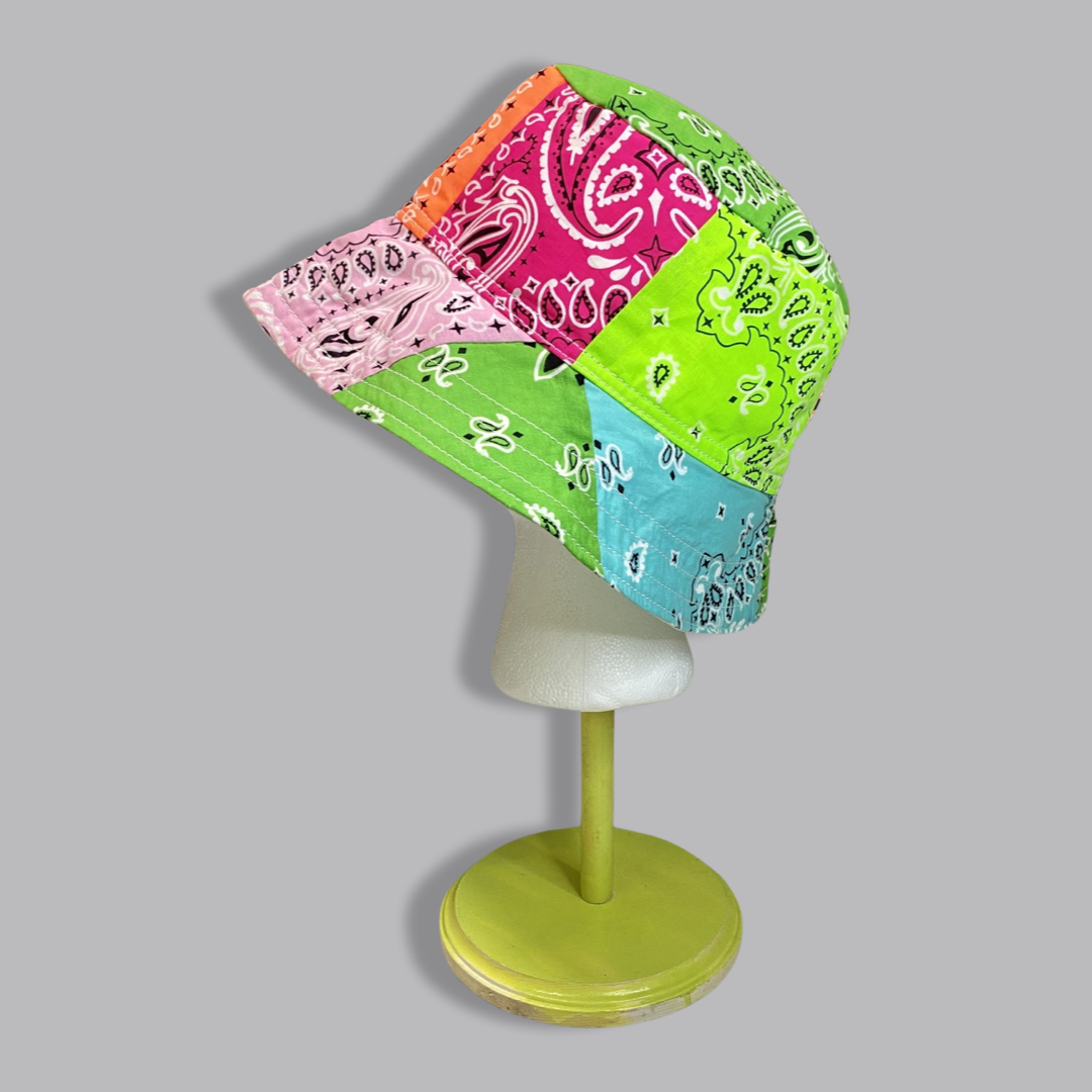 1/1 Neon Paisley Patchwork, Bucket Hat