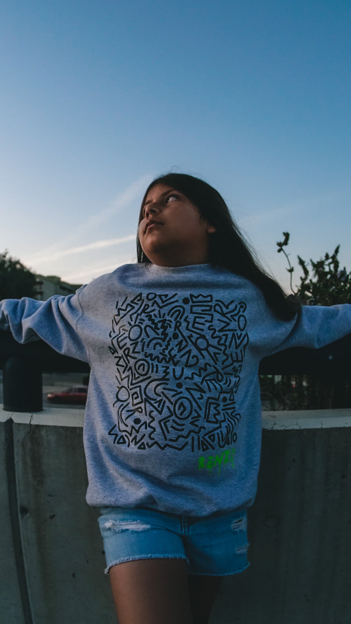 The Renzo Collective, Grey, Kids Crew Neck Sweater