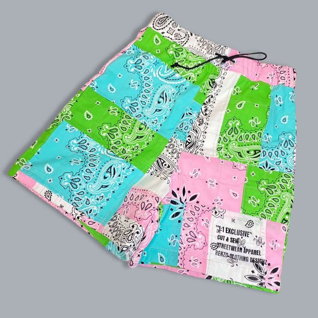 1/1 Exclusive Neon Patchwork Shorts Unisex