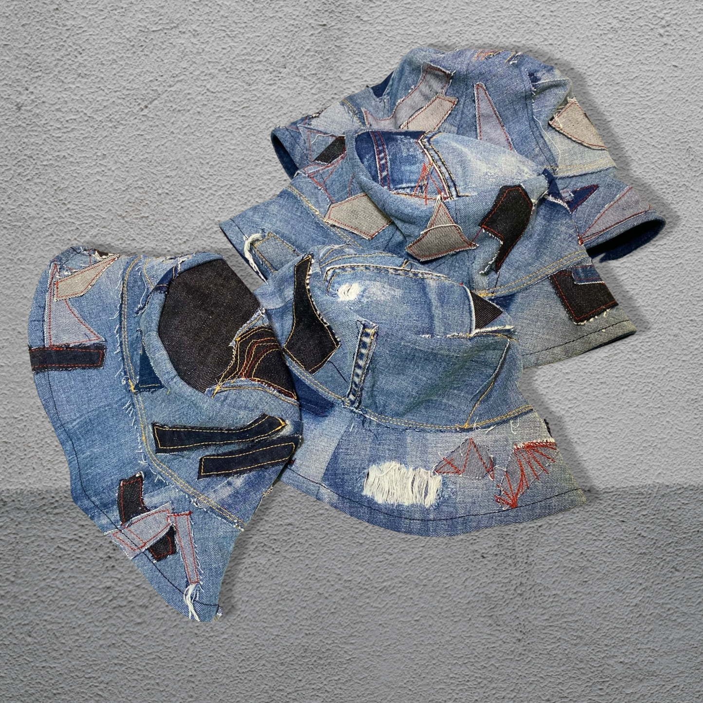 Upcycled Patchwork, Denim Bucket Hat