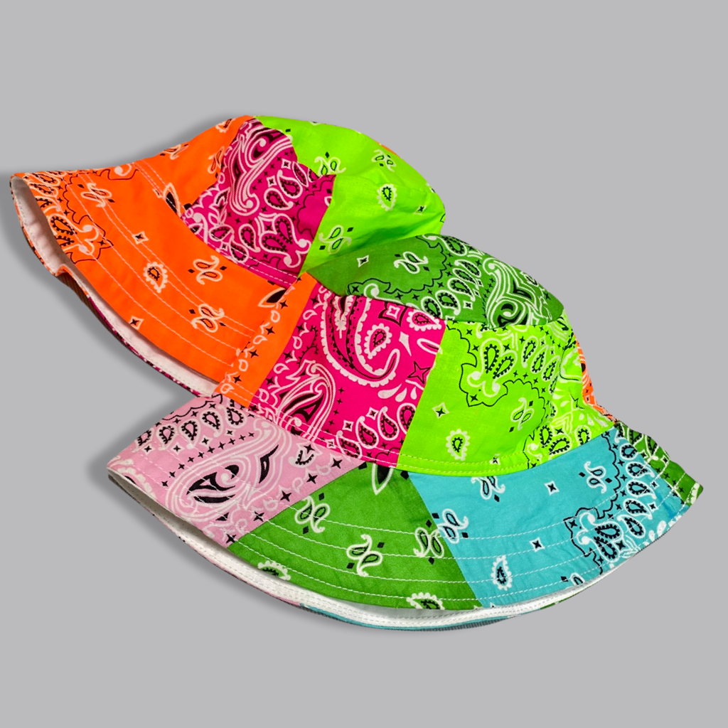 1/1 Neon Paisley Patchwork, Bucket Hat