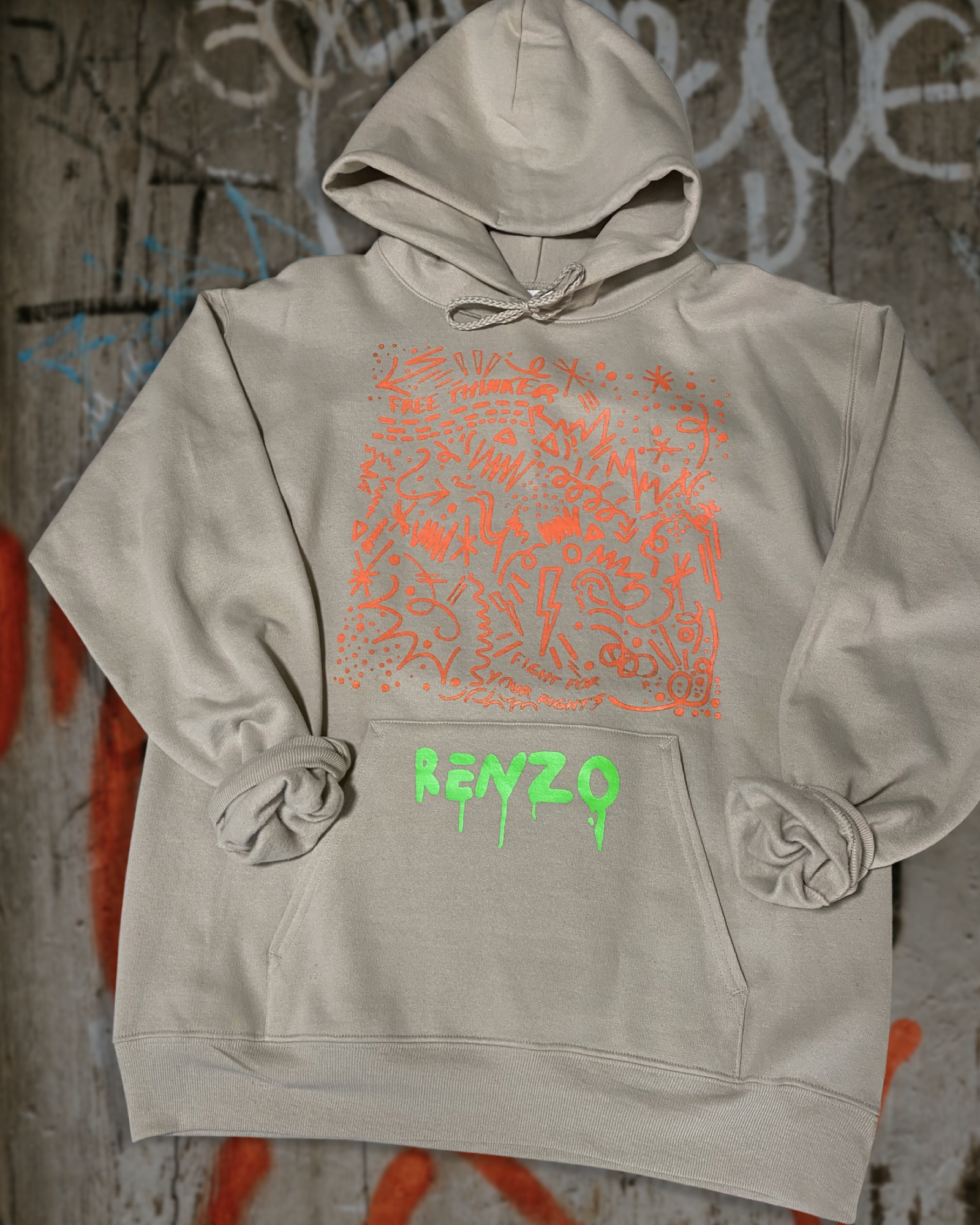 Free Thinker Hooded Sweater, Adult, Tan