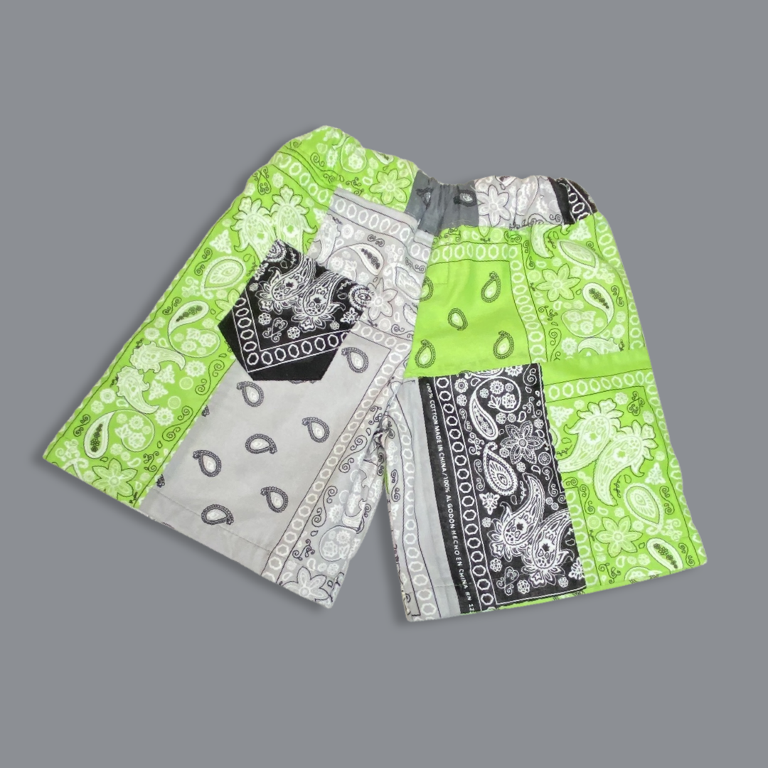 1/1 Exclusive Neon Patchwork Shorts, Kids