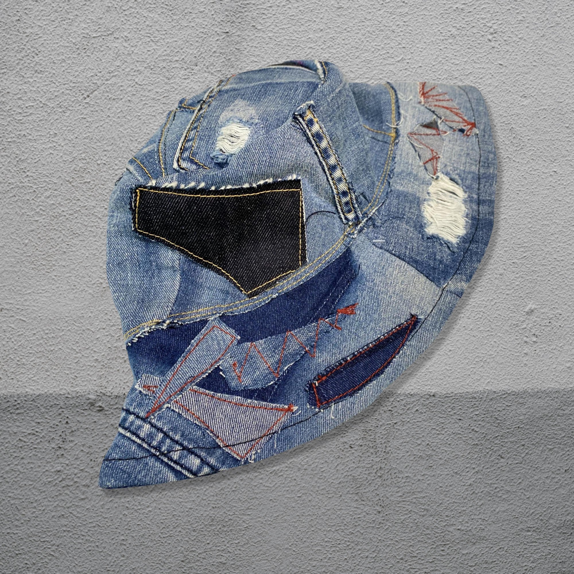 Upcycled Patchwork, Denim Bucket Hat