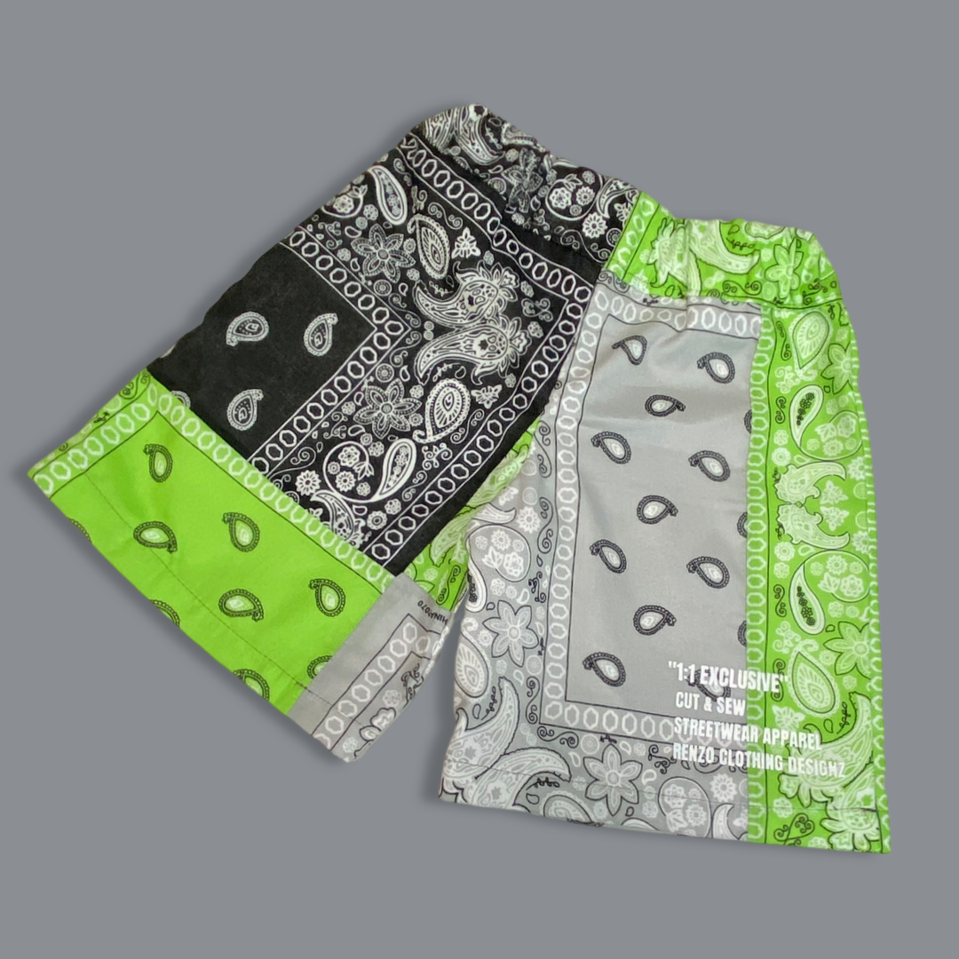 1/1 Exclusive Neon Patchwork Shorts, Kids