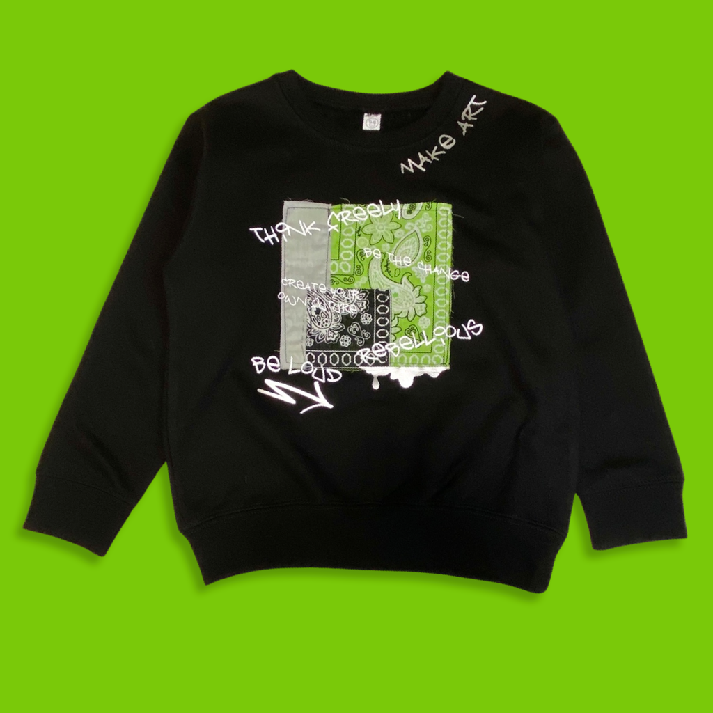 Make Art, Neon Paisley, Toddler Sweater