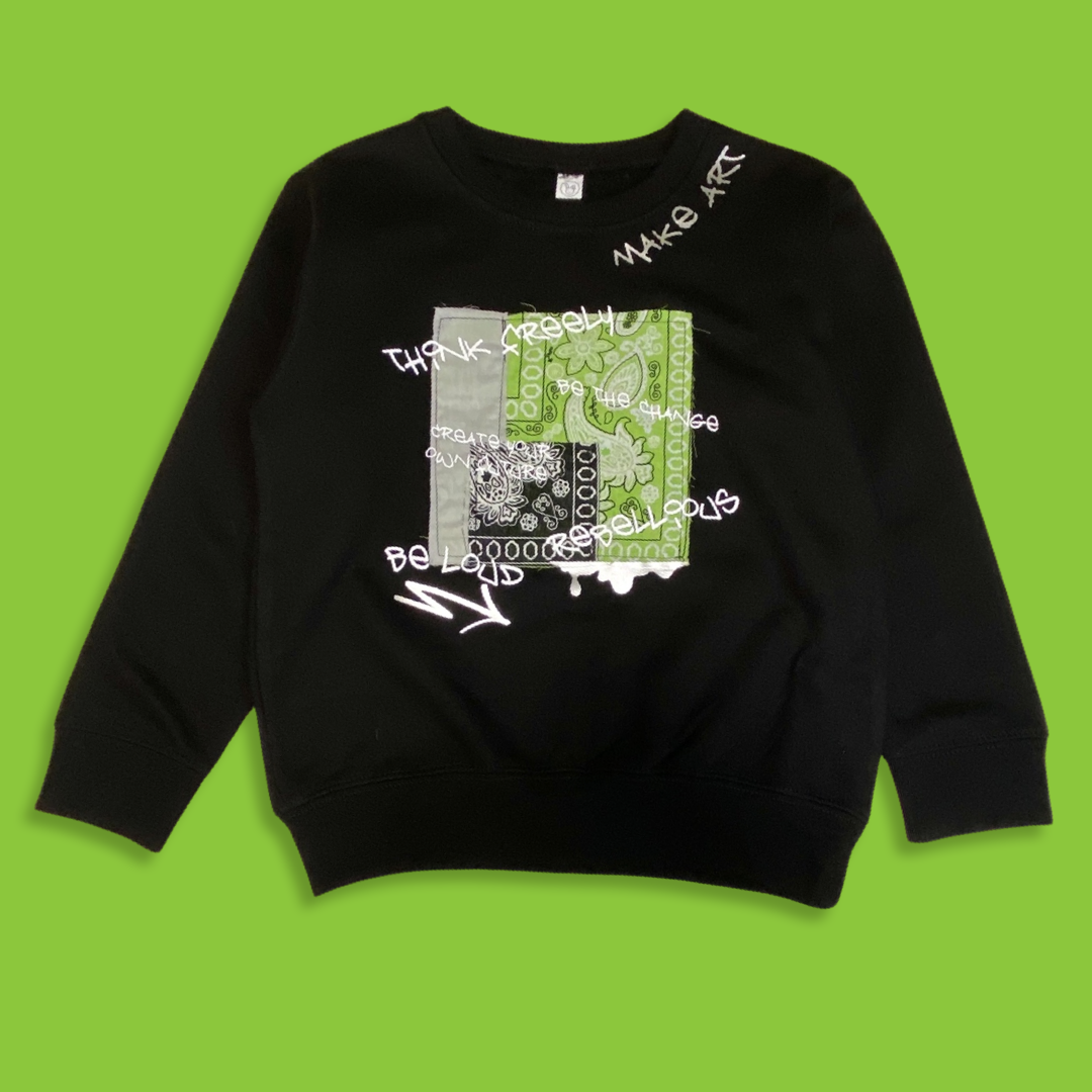 Make Art, Neon Paisley, Toddler Sweater