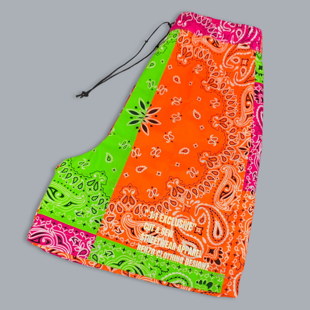 1/1 Exclusive Neon Patchwork Shorts Unisex