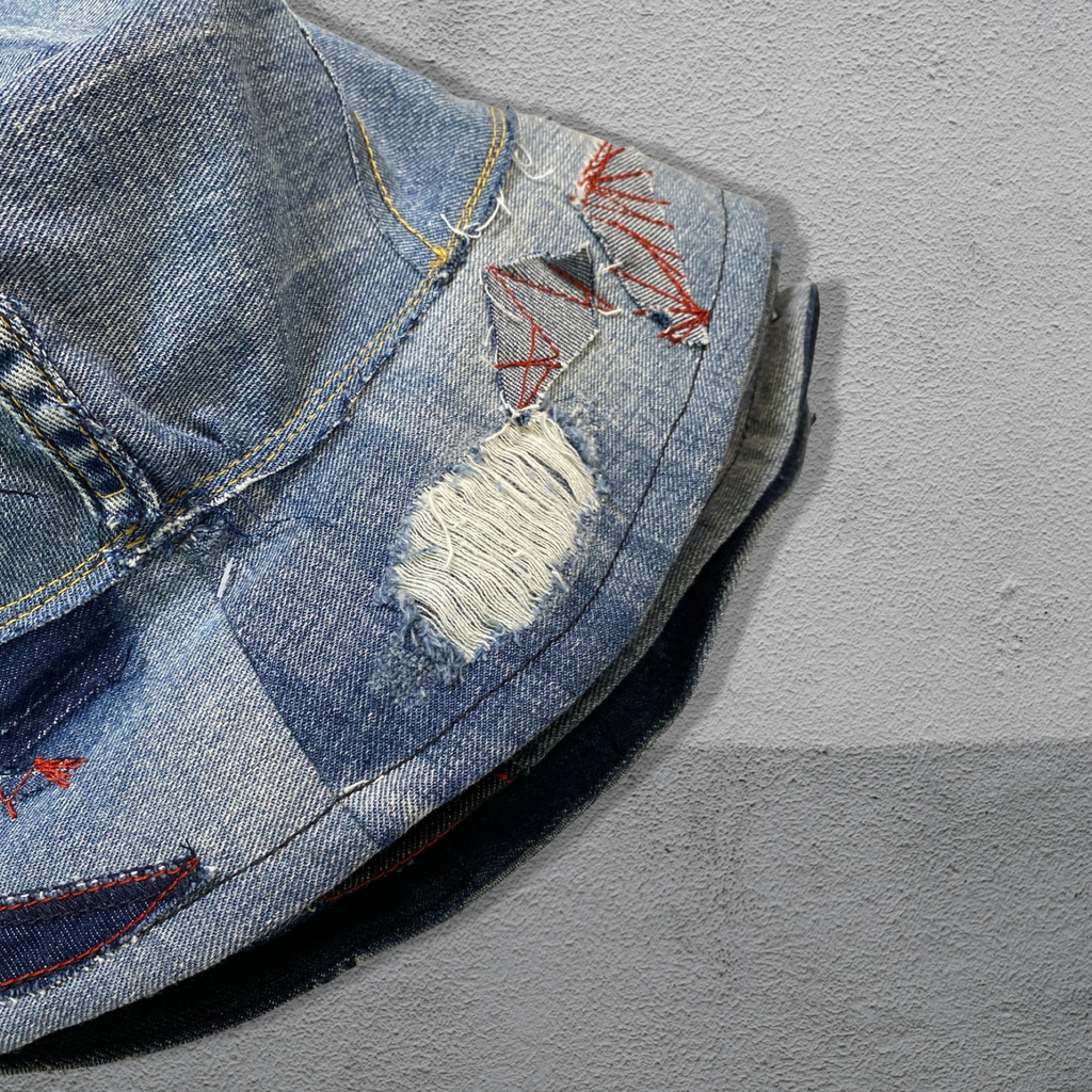 Upcycled Patchwork, Denim Bucket Hat
