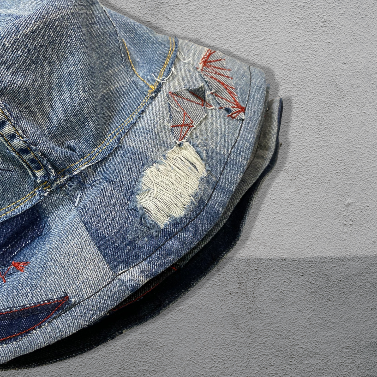 Upcycled Patchwork, Denim Bucket Hat