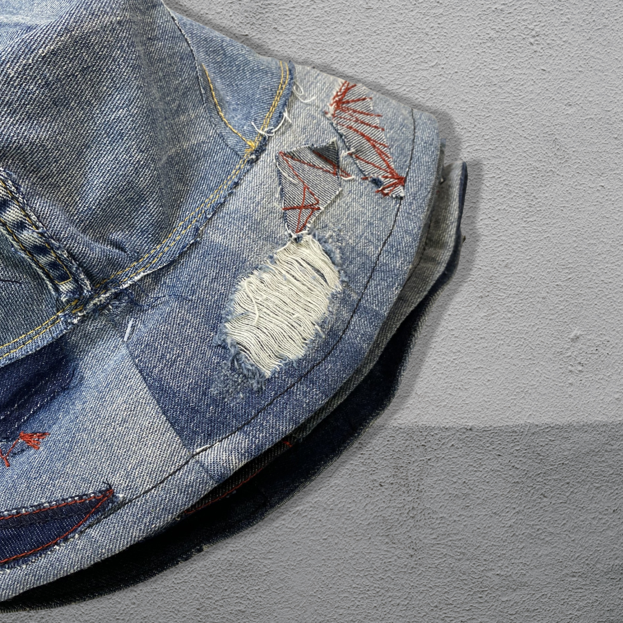 Upcycled Patchwork, Denim Bucket Hat