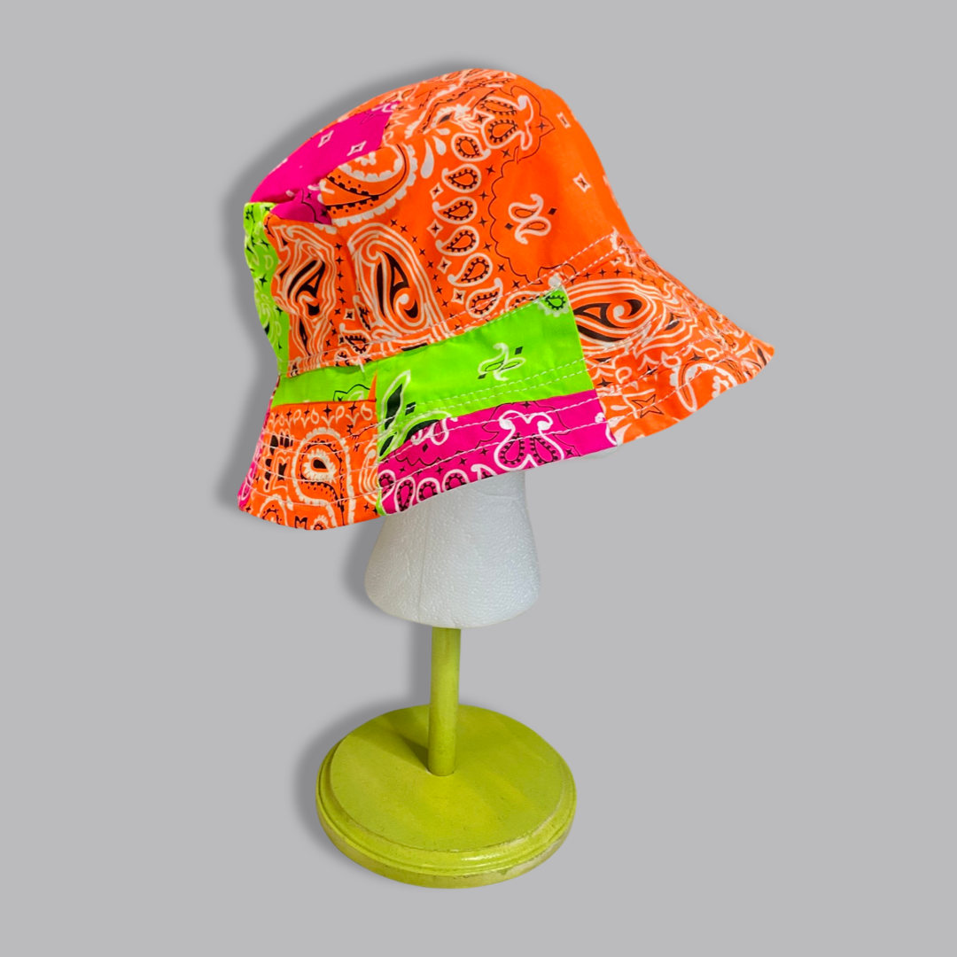 1/1 Neon Paisley Patchwork, Bucket Hat